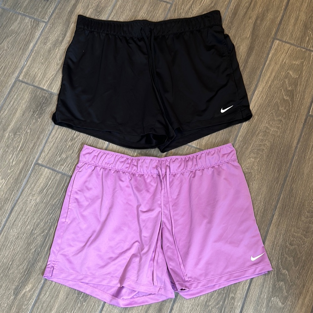 Nike Black and Pink Athletic Shorts Lightweight Design. Women’s Size Large